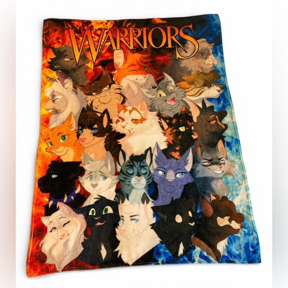 Warriors Cats Fleece Blanket Throw Erin Hunter 49 x 37.